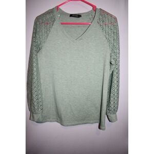 Automet‎ Womens Long Sleeve V-Neck Lace Blouse Size Medium